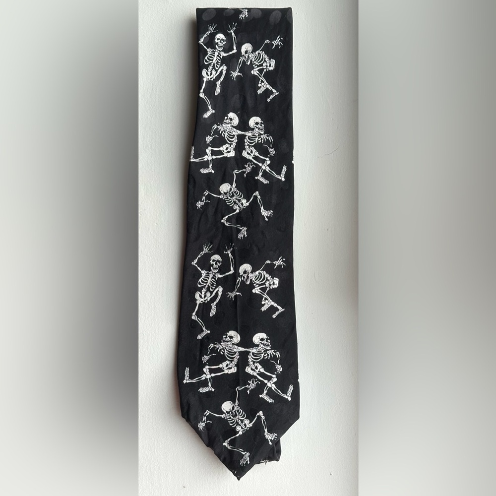Addiction Vintage Skeleton Hand Made Silk Tie